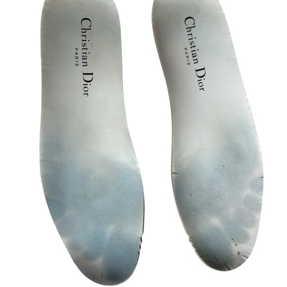 Dior White Knit Fabric D-Fence Slip On Sneakers Bumblebee Embroidery Size 37 - Picture 4 of 7